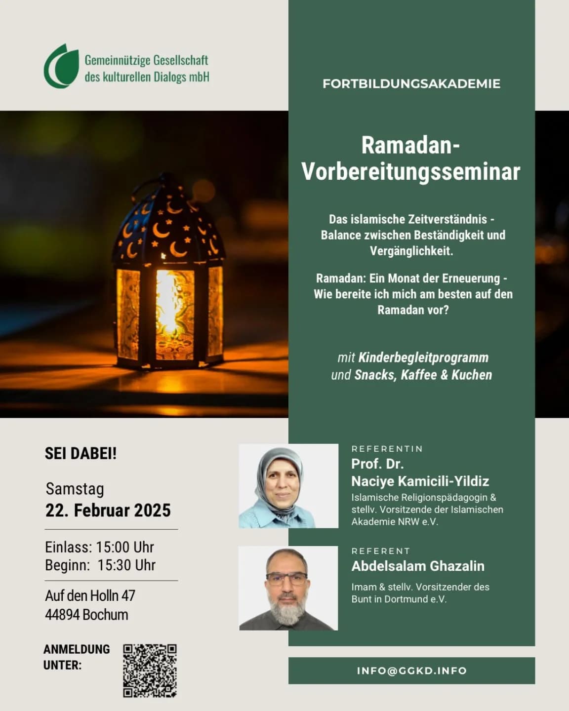 GGKD-Flyer zum Ramadan-Vorbereitungsseminar 2025
