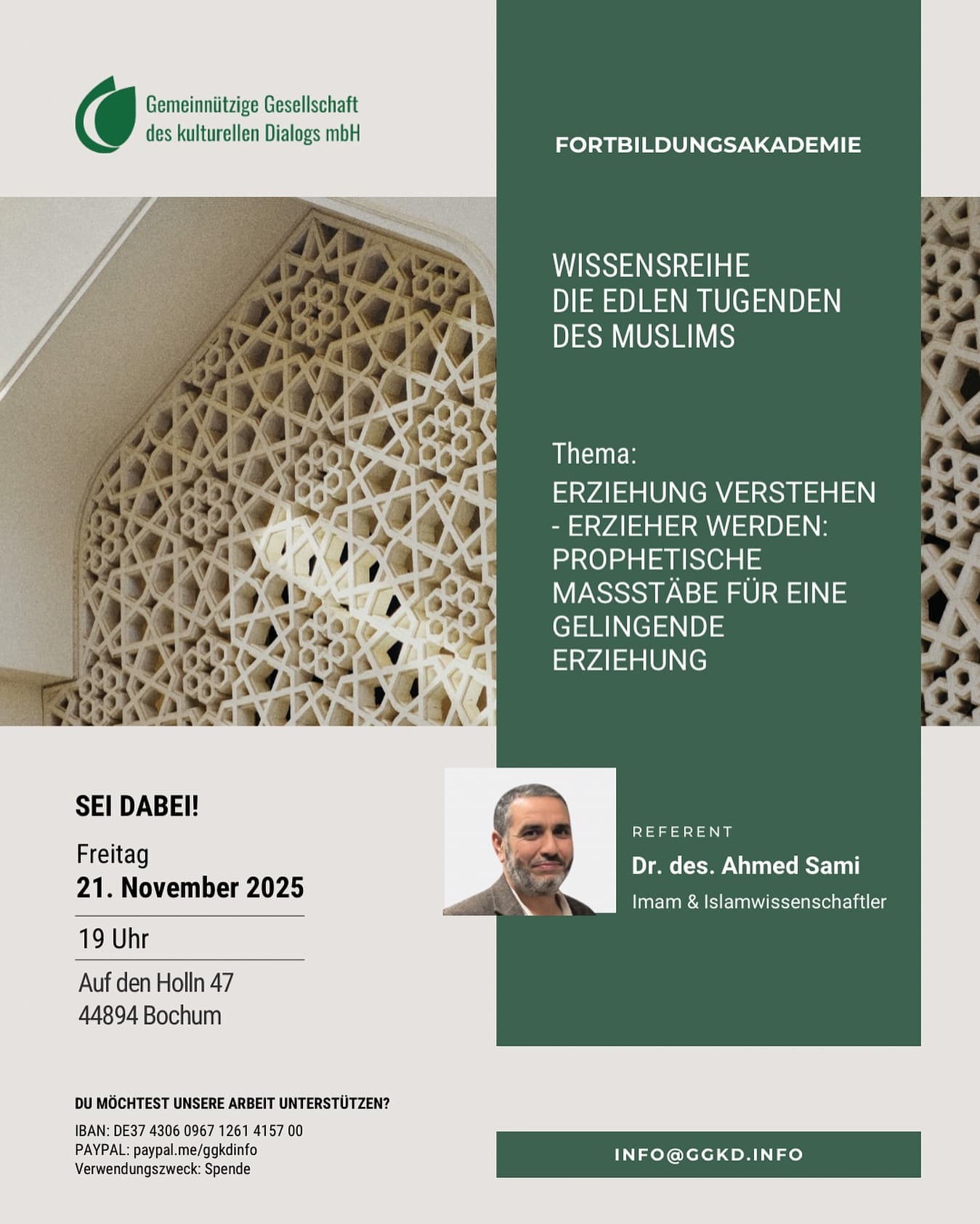 GGKD-Flyer zur Wissensreihe über Erziehung und prophetische Maßstäbe